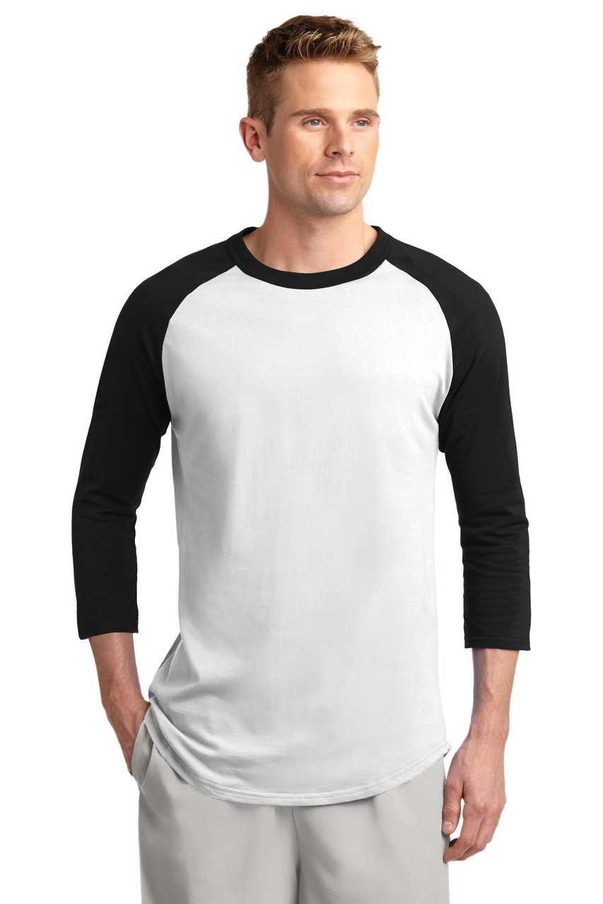 Sport-Tek® Colorblock Raglan Jersey.  T200 White/ Black