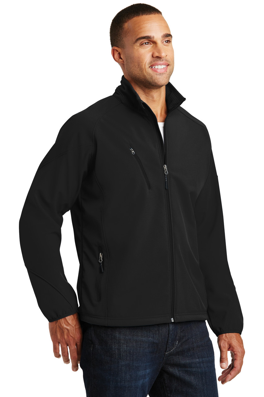 Port Authority® Tall Textured Soft Shell Jacket. TLJ705 Black  Alt