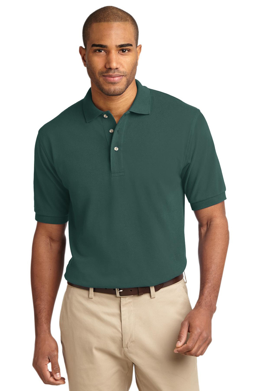 Port Authority® Tall Heavyweight Cotton Pique Polo.  TLK420 Dark Green