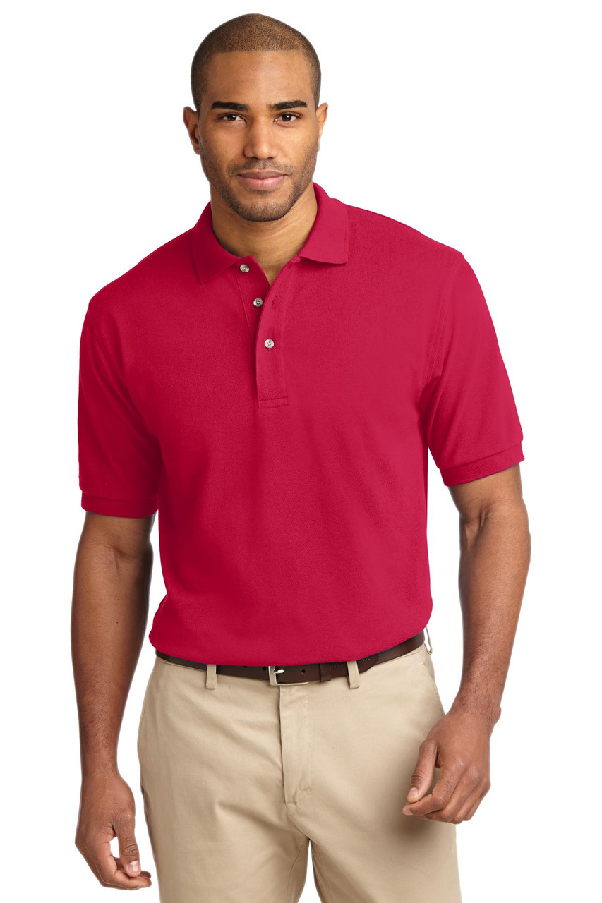 Port Authority® Tall Heavyweight Cotton Pique Polo.  TLK420 Red