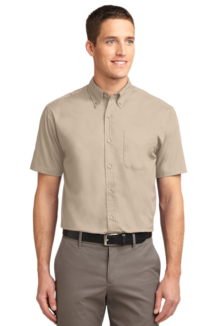 Port Authority® Tall Short Sleeve Easy Care Shirt. TLS508 Stone