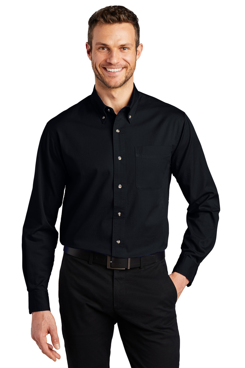 Port Authority® Tall Long Sleeve Twill Shirt.  TLS600T Classic Navy LT