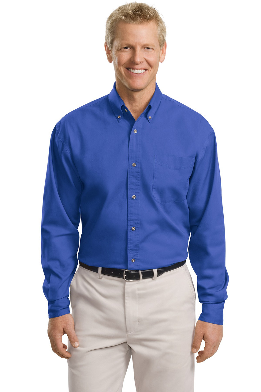 Port Authority® Tall Long Sleeve Twill Shirt.  TLS600T Faded Blue