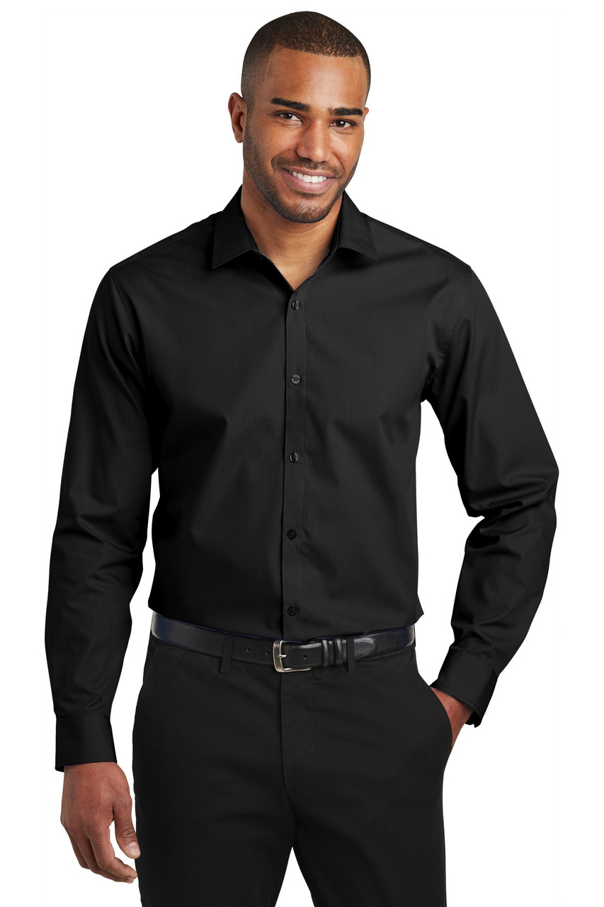 Port Authority ® Slim Fit Carefree Poplin Shirt. W103 Deep Black