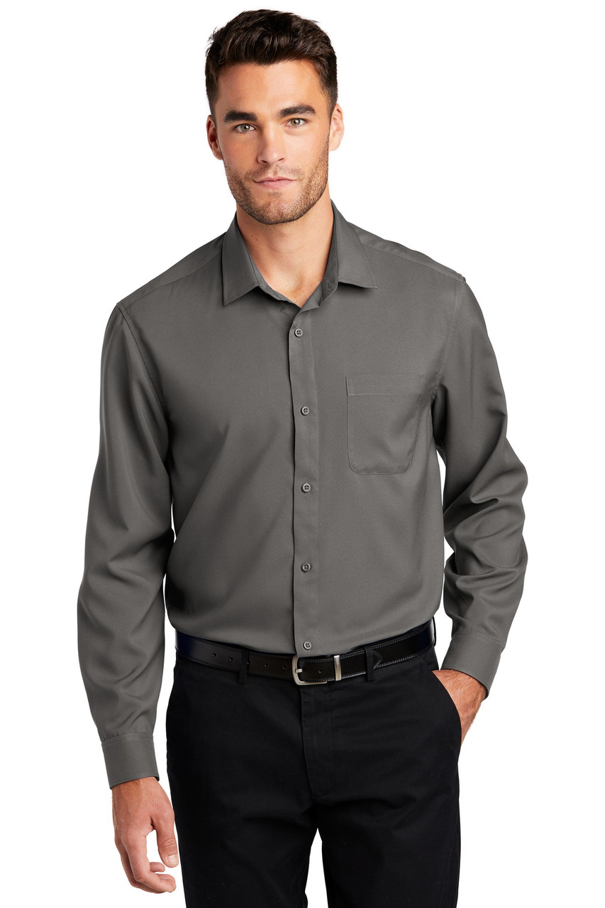 Port Authority ® Long Sleeve Performance Staff Shirt W401 Graphite