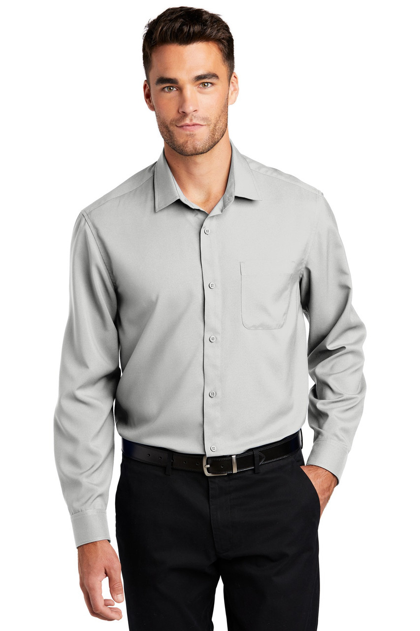 Port Authority ® Long Sleeve Performance Staff Shirt W401 Silver