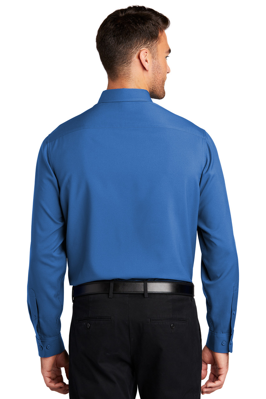 Port Authority ® Long Sleeve Performance Staff Shirt W401 True Blue Back