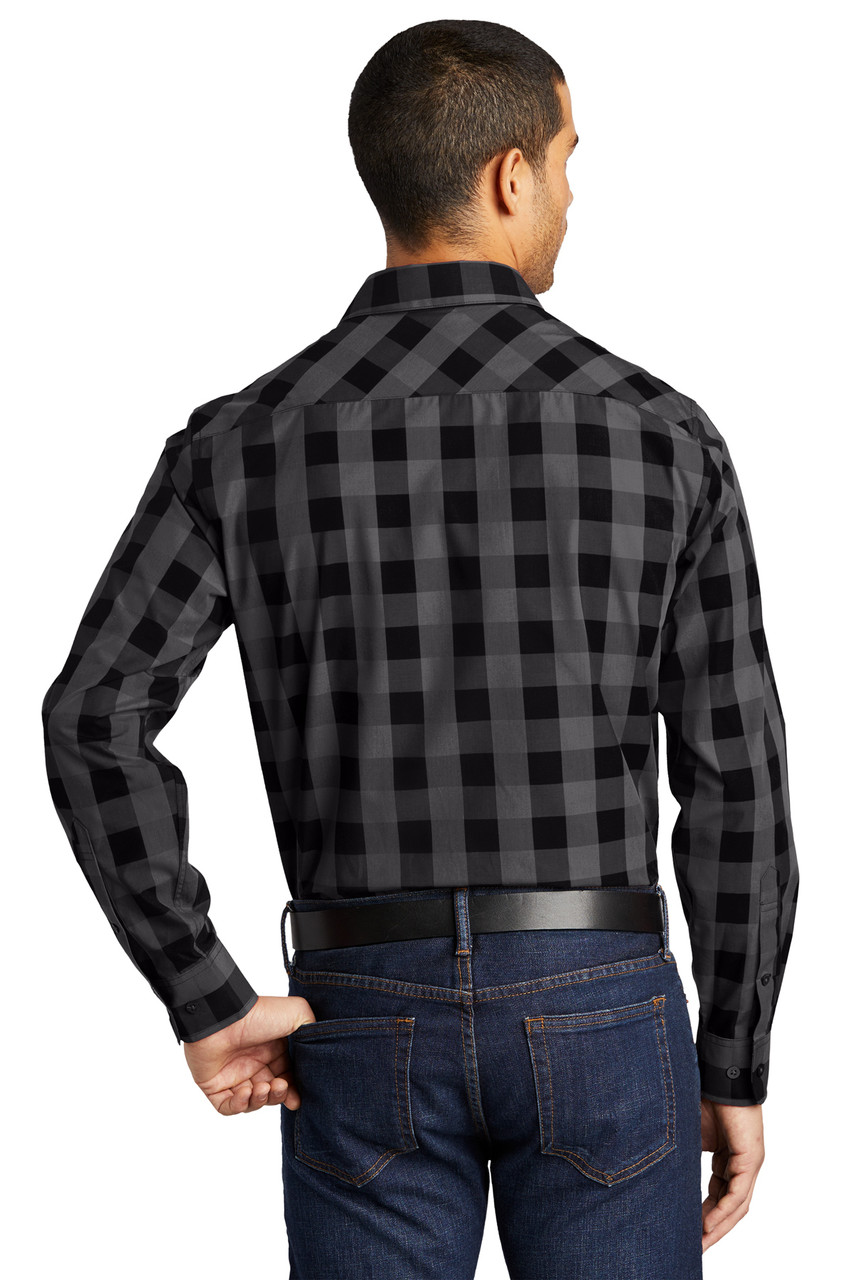 Port Authority ® Everyday Plaid Shirt. W670 Black Back