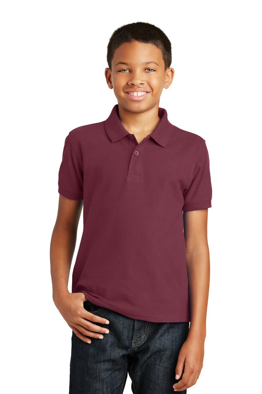 Port Authority® Youth Core Classic Pique Polo. Y100 Burgundy