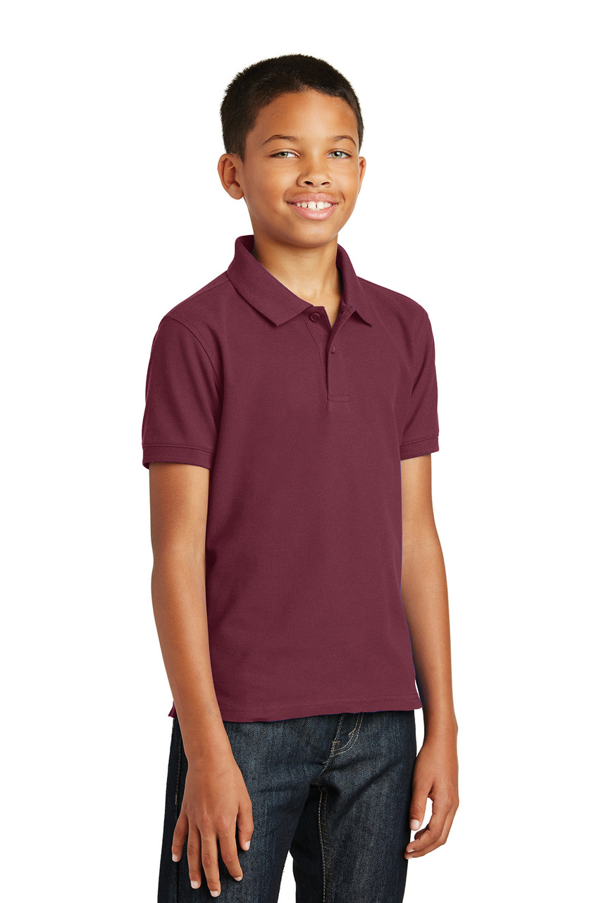 Port Authority® Youth Core Classic Pique Polo. Y100 Burgundy  Alt