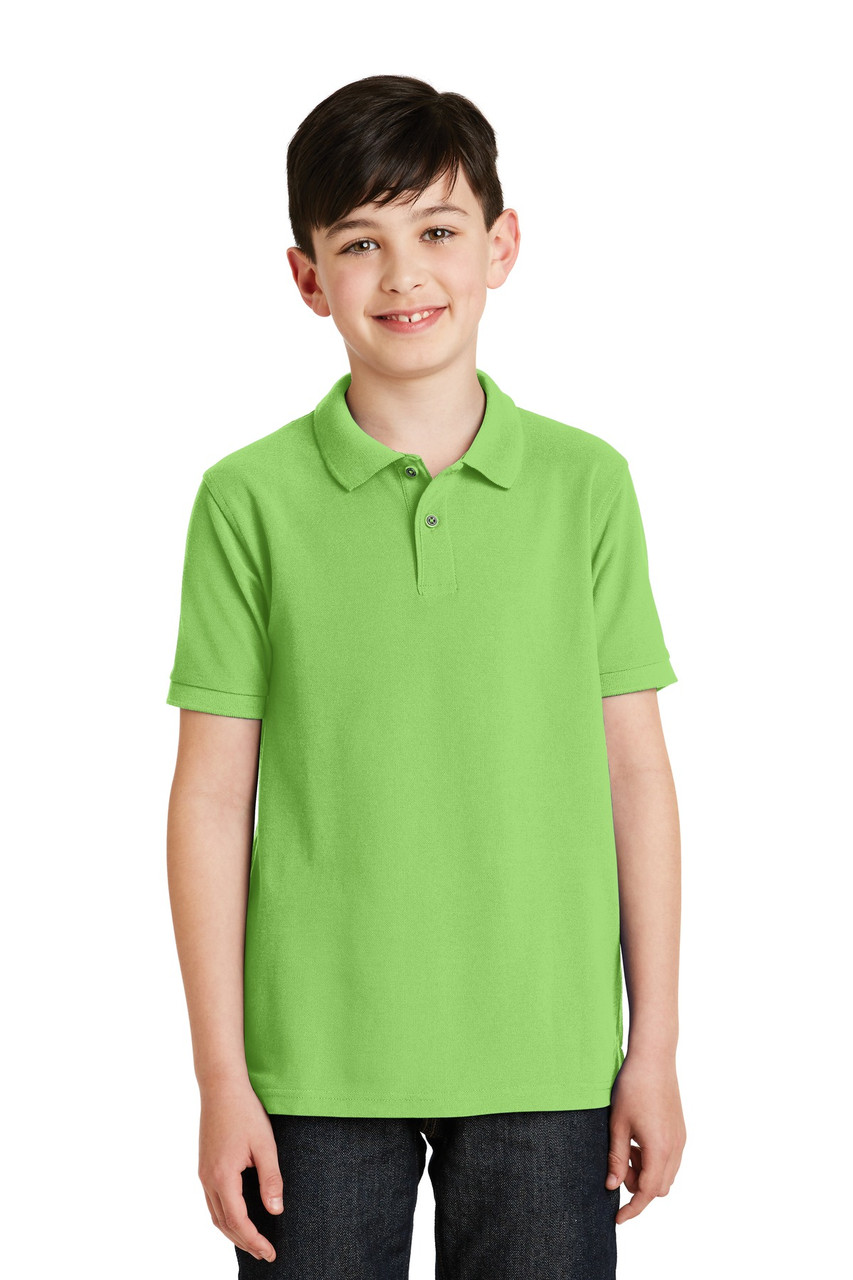 Port Authority® Youth Silk Touch™ Polo.  Y500 Lime