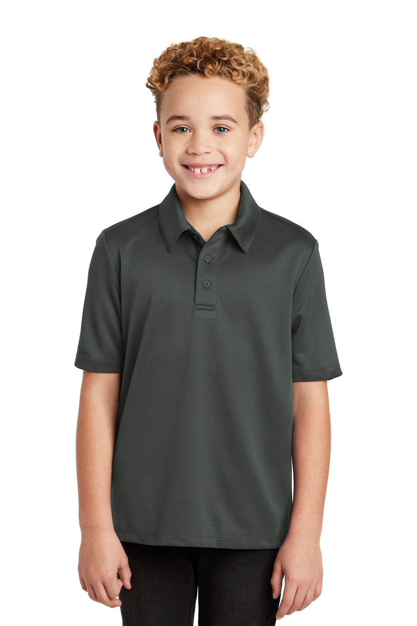 Port Authority® Youth Silk Touch™ Performance Polo. Y540 Steel Grey XS