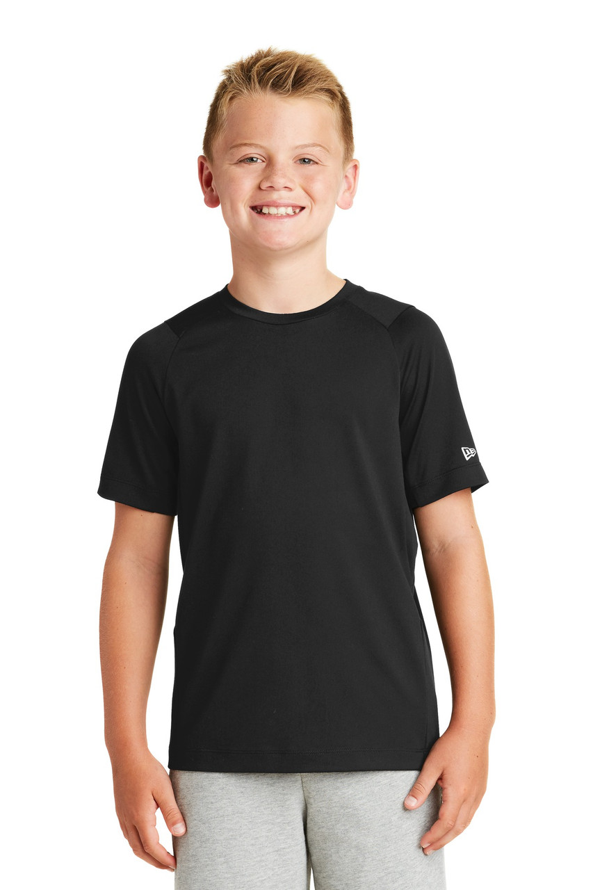 New Era ® Youth Series Performance Crew Tee. YNEA200 Black Solid