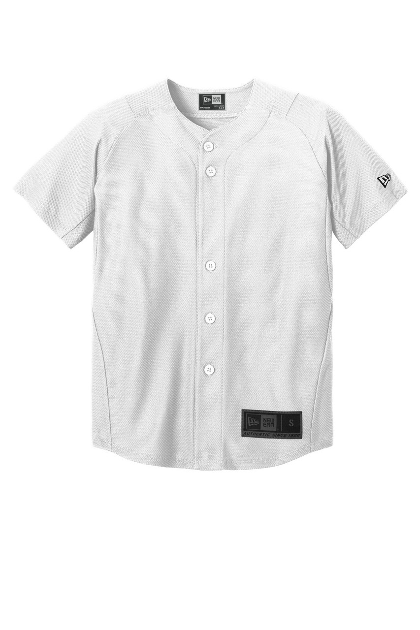 New Era ® Youth Diamond Era Full-Button Jersey. YNEA220 White XS