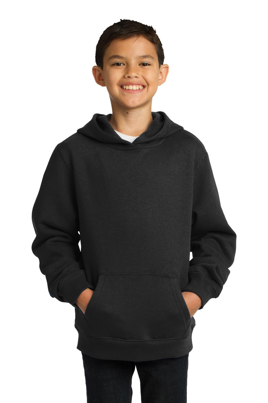 Sport-Tek® Youth Pullover Hooded Sweatshirt. YST254 Black