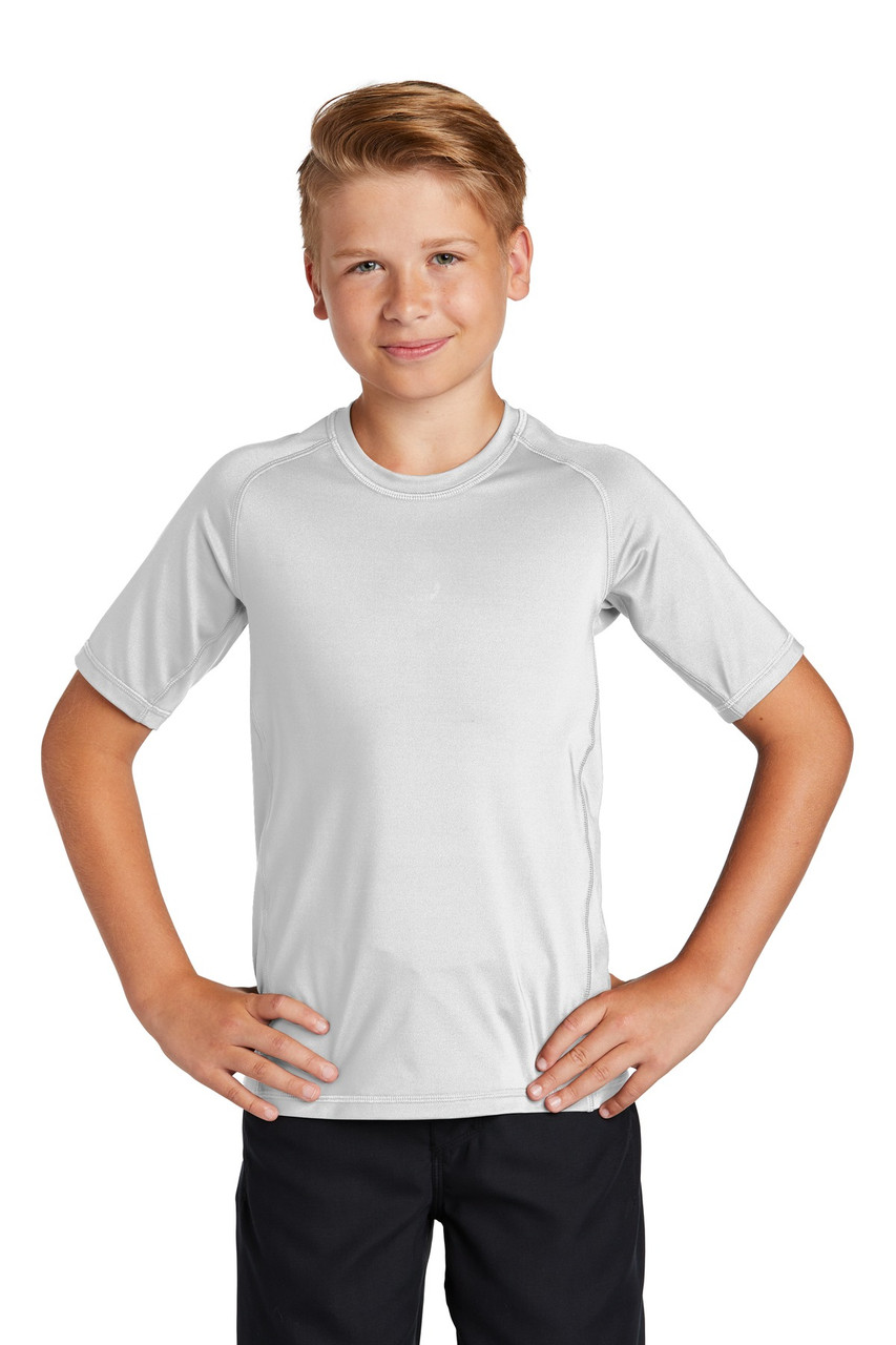 Sport-Tek ® Youth Rashguard Tee. YST470 White