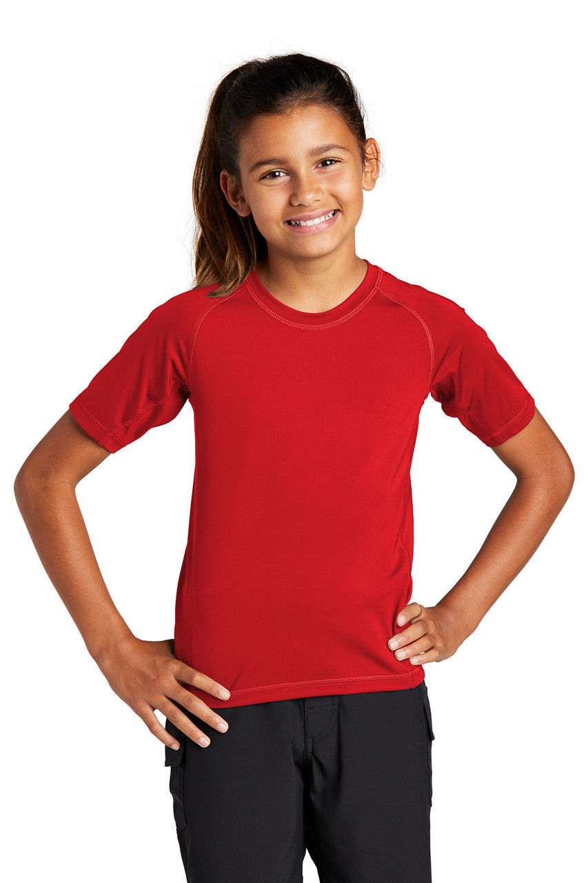 Sport-Tek ® Youth Rashguard Tee. YST470 True Red Female