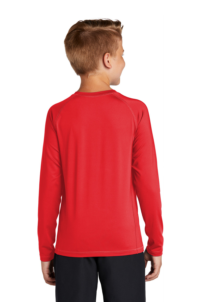 Sport-Tek ® Youth Long Sleeve Rashguard Tee. YST470LS True Red Back