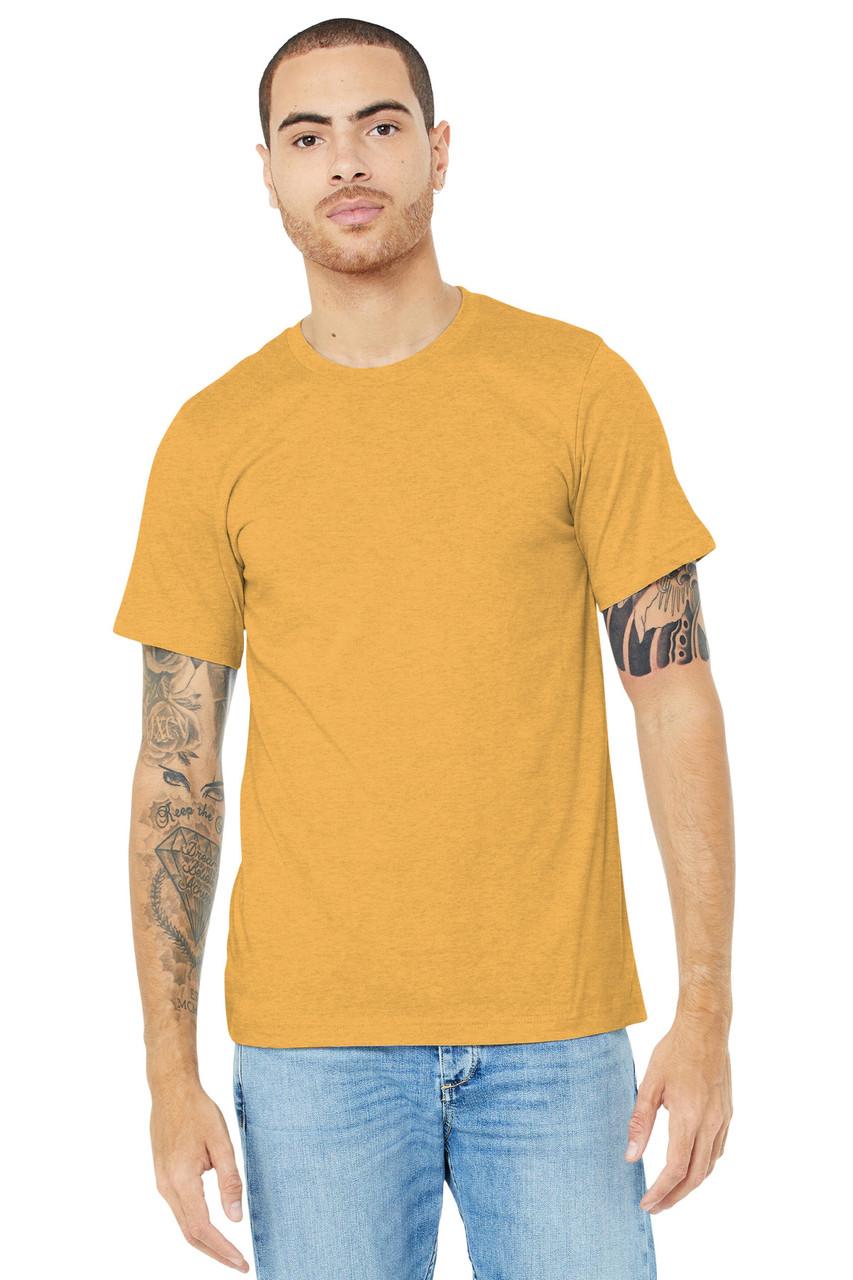 BELLA+CANVAS ® Unisex Heather CVC Short Sleeve Tee. BC3001CVC Heather Mustard L