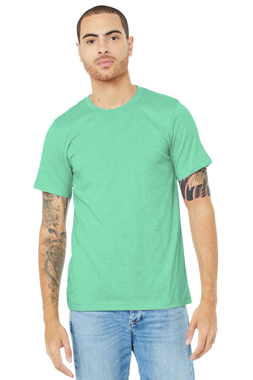 BELLA+CANVAS ® Unisex Heather CVC Short Sleeve Tee. BC3001CVC Heather Prism Mint L