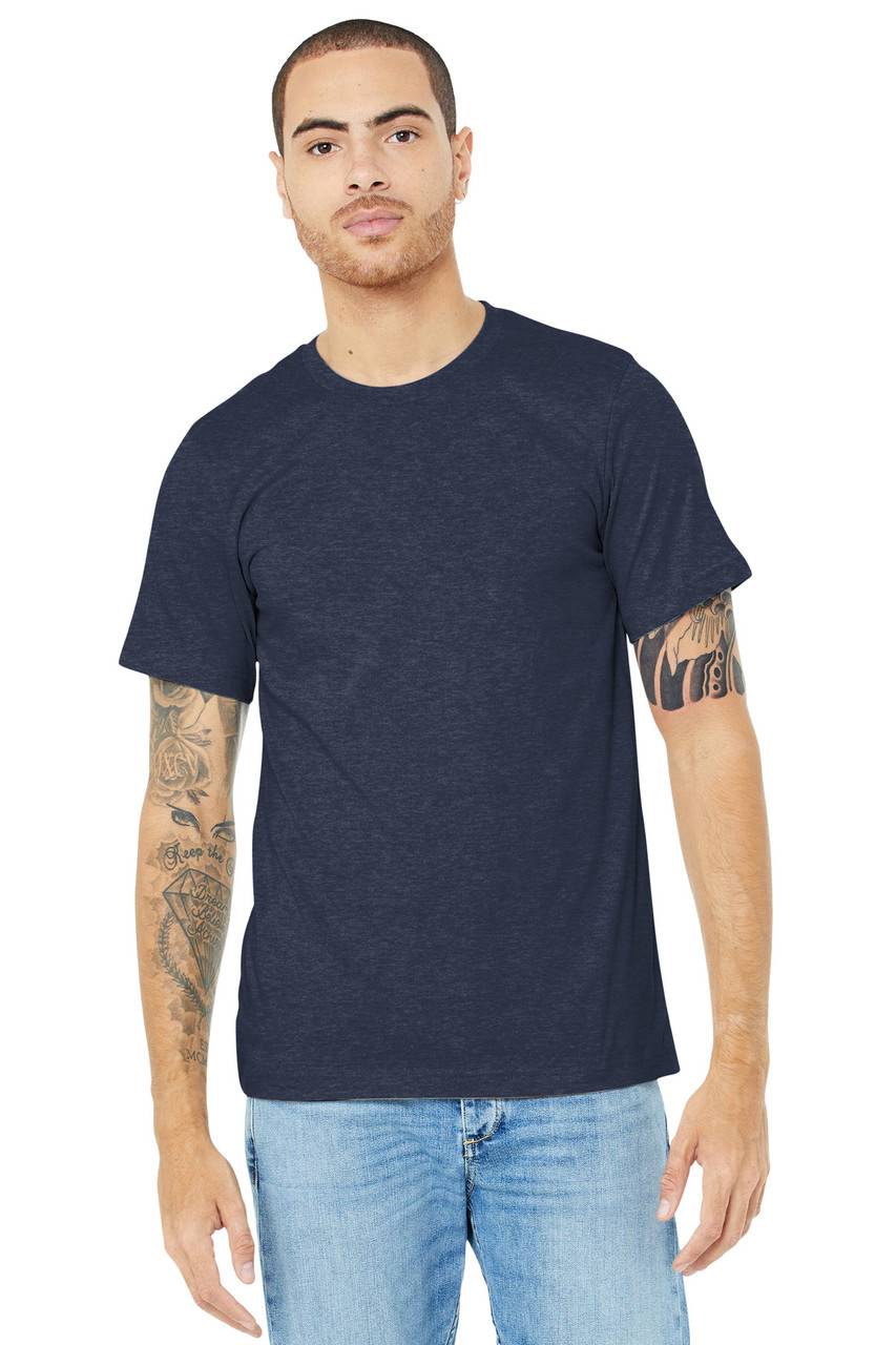 BELLA+CANVAS ® Unisex Heather CVC Short Sleeve Tee. BC3001CVC Heather Midnight Navy 2XL