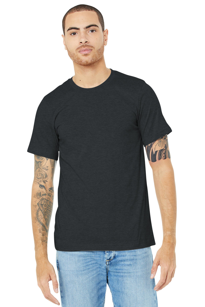 BELLA+CANVAS ® Unisex Heather CVC Short Sleeve Tee. BC3001CVC Dark Grey Heather