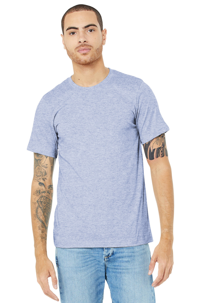 BELLA+CANVAS ® Unisex Heather CVC Short Sleeve Tee. BC3001CVC Heather Prism Blue