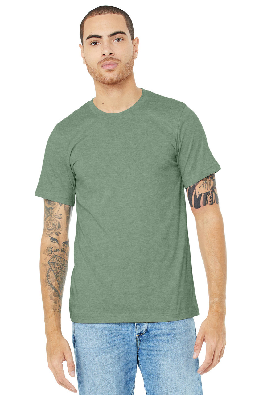 BELLA+CANVAS ® Unisex Heather CVC Short Sleeve Tee. BC3001CVC Heather Sage