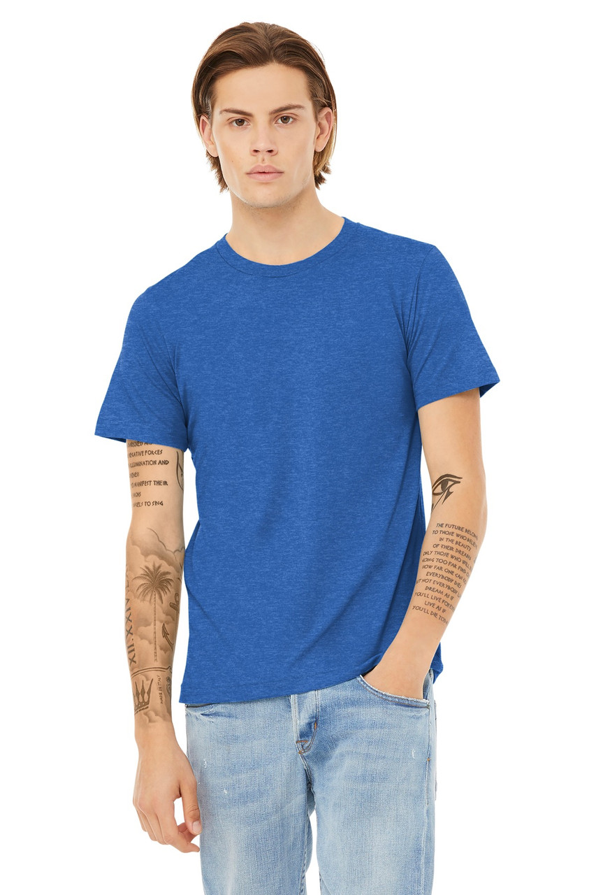 BELLA+CANVAS ® Unisex Heather CVC Short Sleeve Tee. BC3001CVC Heather True Royal
