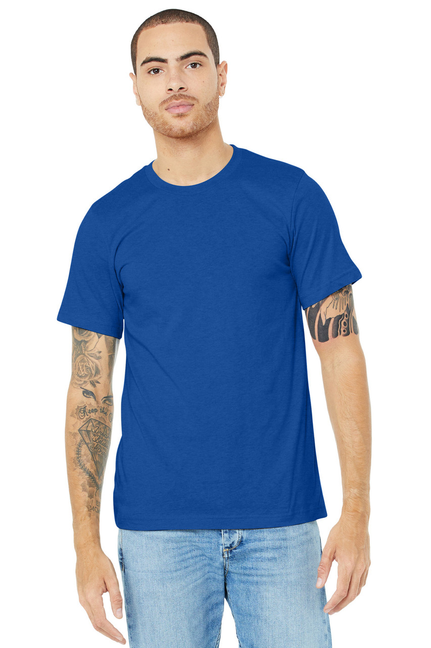 BELLA+CANVAS ® Unisex Heather CVC Short Sleeve Tee. BC3001CVC Solid True Royal Blend