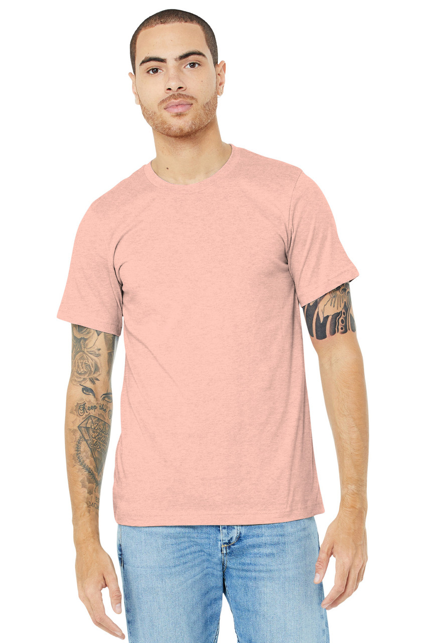 BELLA+CANVAS ® Unisex Heather CVC Short Sleeve Tee. BC3001CVC Heather Prism Peach M