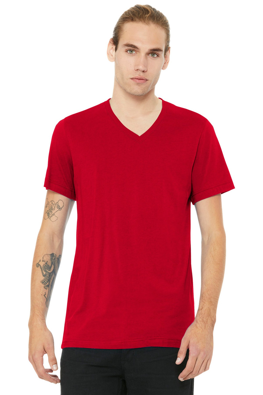 BELLA+CANVAS ® Unisex Jersey Short Sleeve V-Neck Tee. BC3005 Red