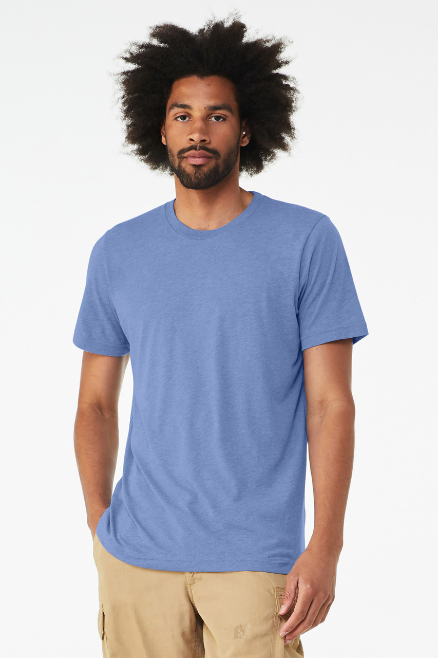 BELLA+CANVAS ® Unisex Triblend Short Sleeve Tee. BC3413 Solid Blue Triblend