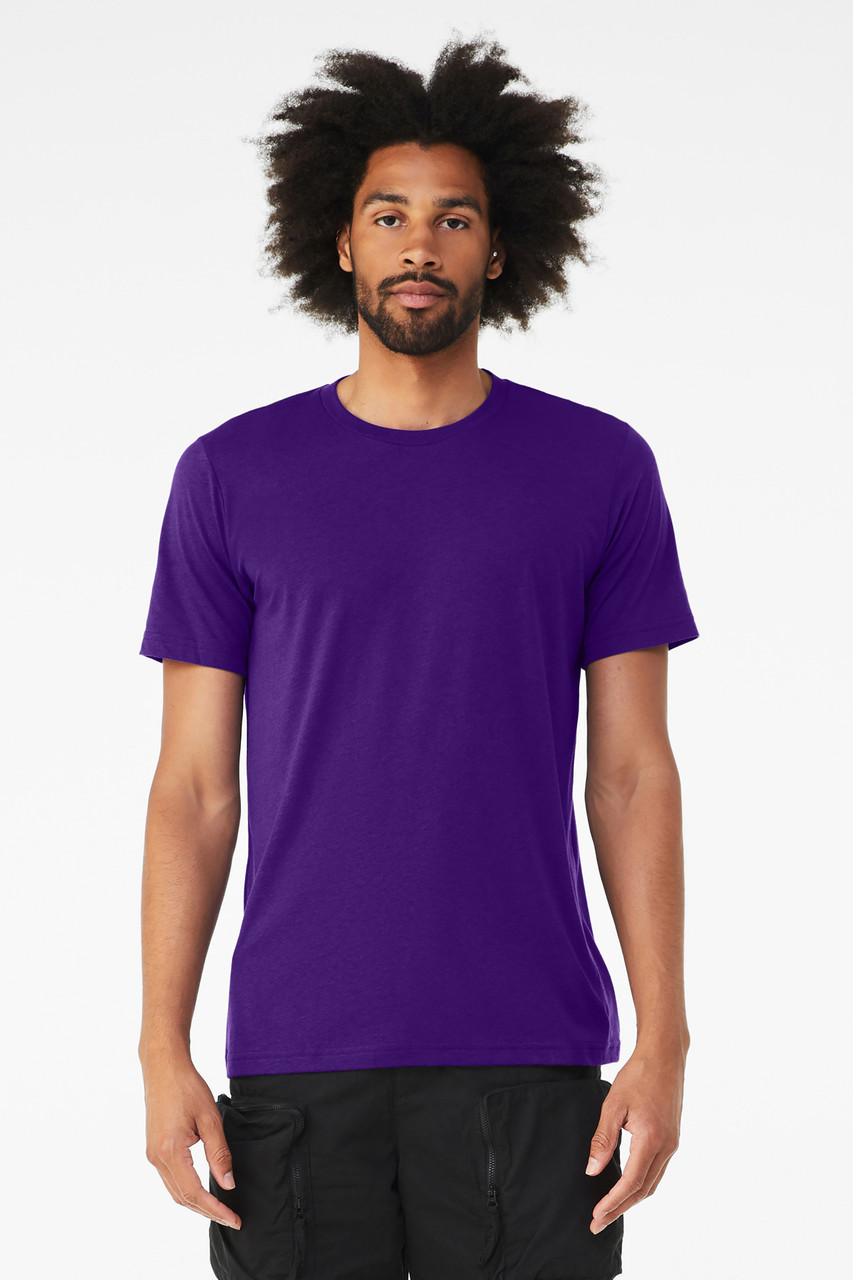 BELLA+CANVAS ® Unisex Triblend Short Sleeve Tee. BC3413 Solid Team Purple Triblend