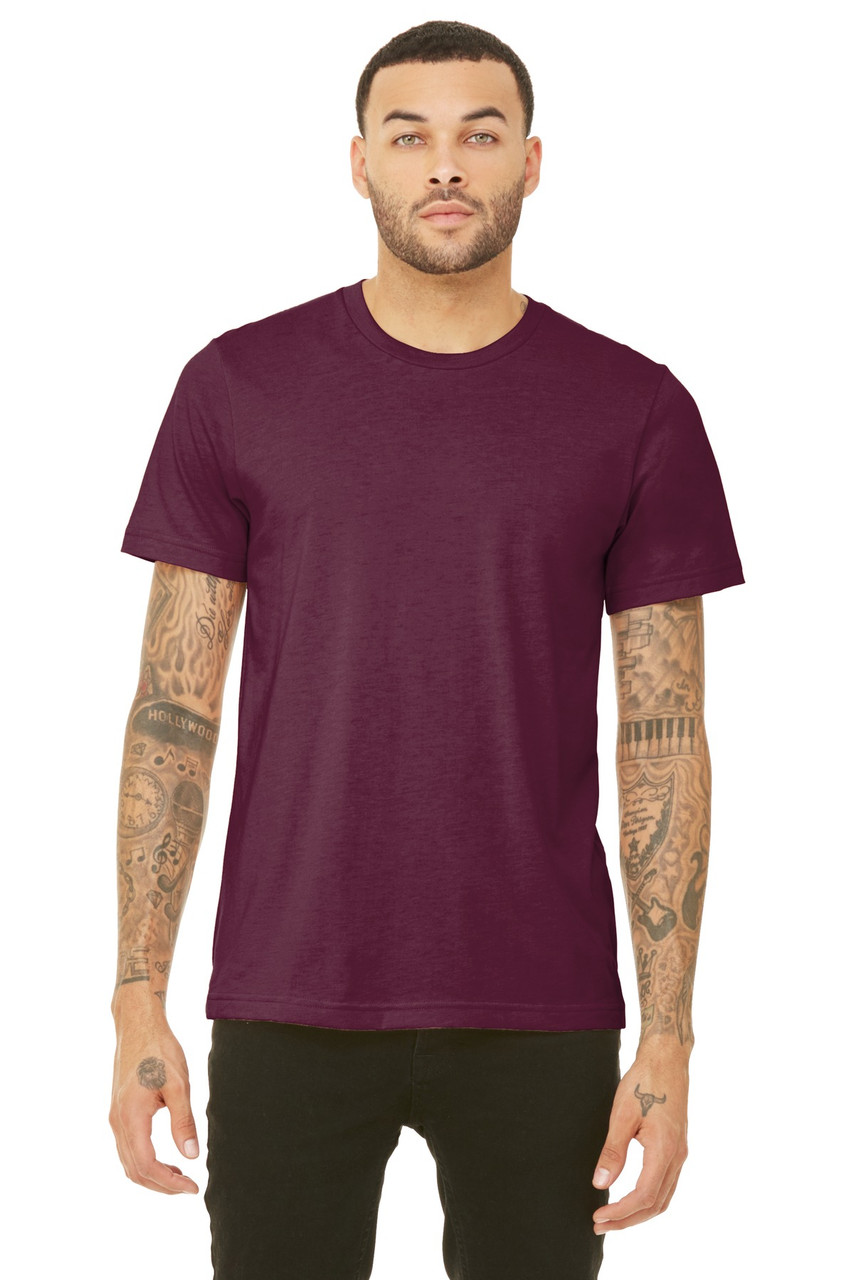 BELLA+CANVAS ® Unisex Triblend Short Sleeve Tee. BC3413 Solid Maroon Triblend