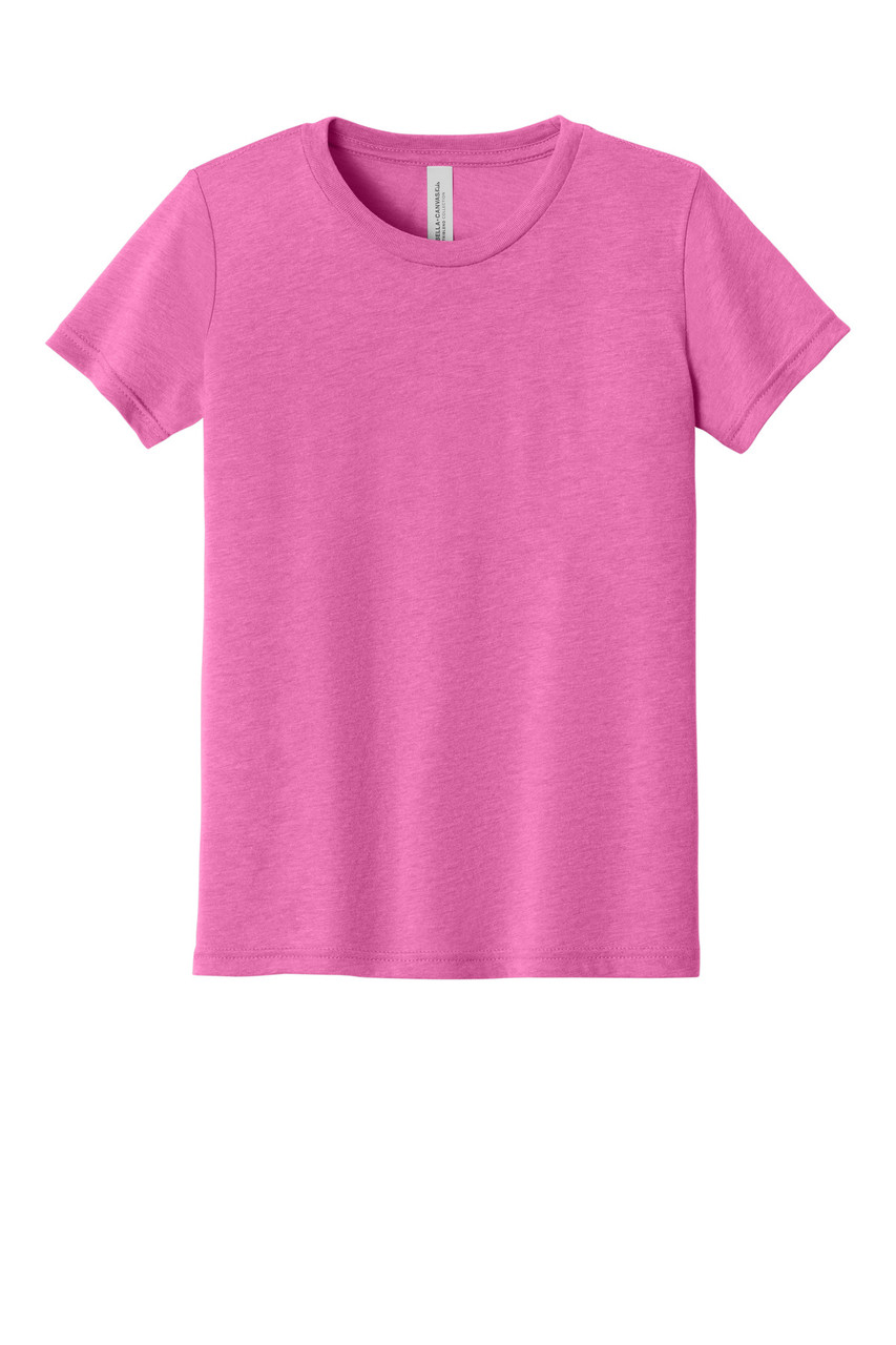BELLA+CANVAS ® Youth Triblend Short Sleeve Tee. BC3413Y Charity Pink Triblend