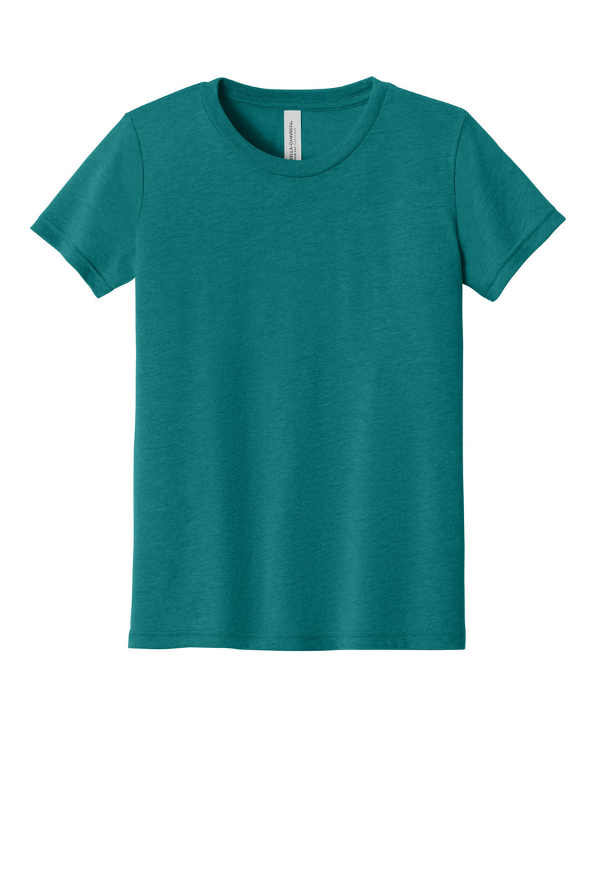 BELLA+CANVAS ® Youth Triblend Short Sleeve Tee. BC3413Y Teal Triblend