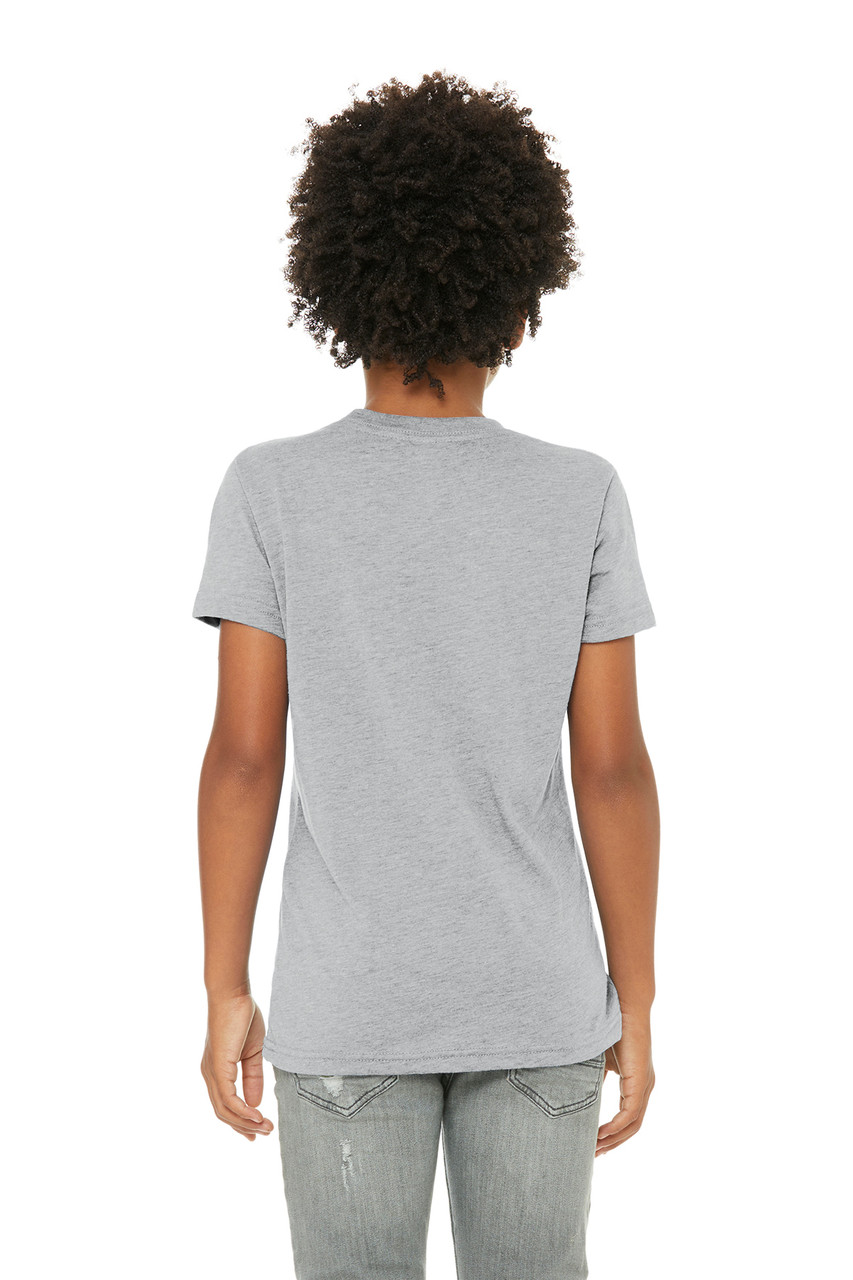 BELLA+CANVAS ® Youth Triblend Short Sleeve Tee. BC3413Y Athletic Grey Triblend Back