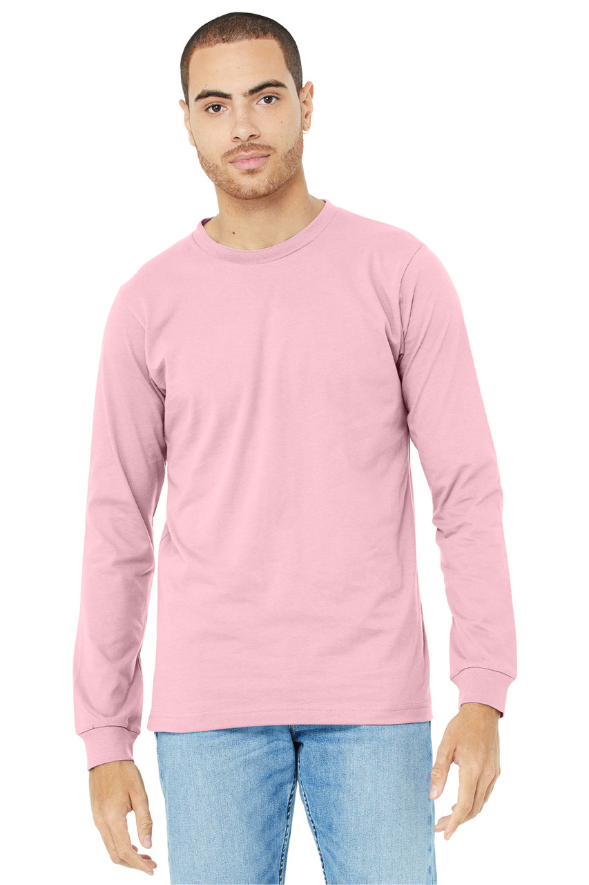 BELLA+CANVAS ® Unisex Jersey Long Sleeve Tee. BC3501 Pink