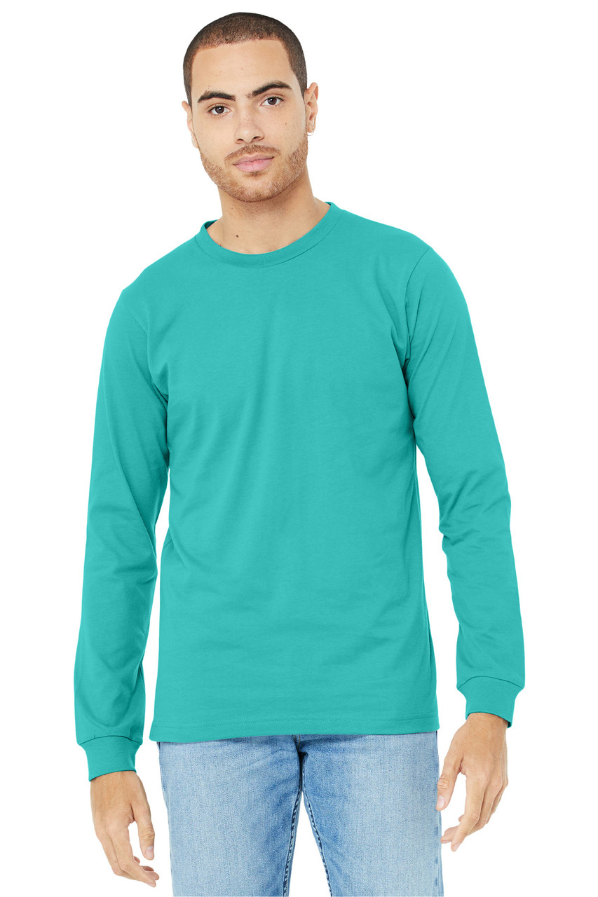 BELLA+CANVAS ® Unisex Jersey Long Sleeve Tee. BC3501 Teal