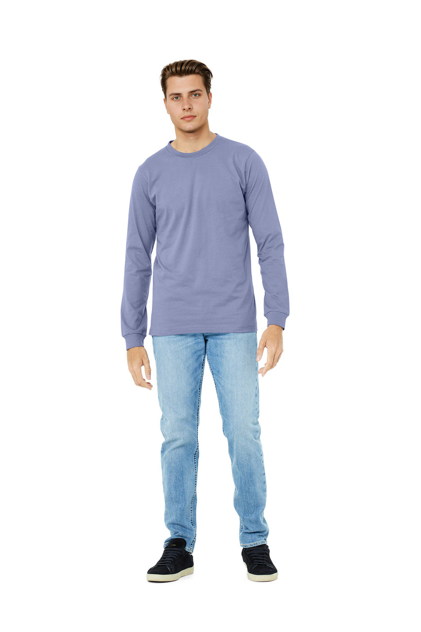 BELLA+CANVAS ® Unisex Jersey Long Sleeve Tee. BC3501 Lavender Blue