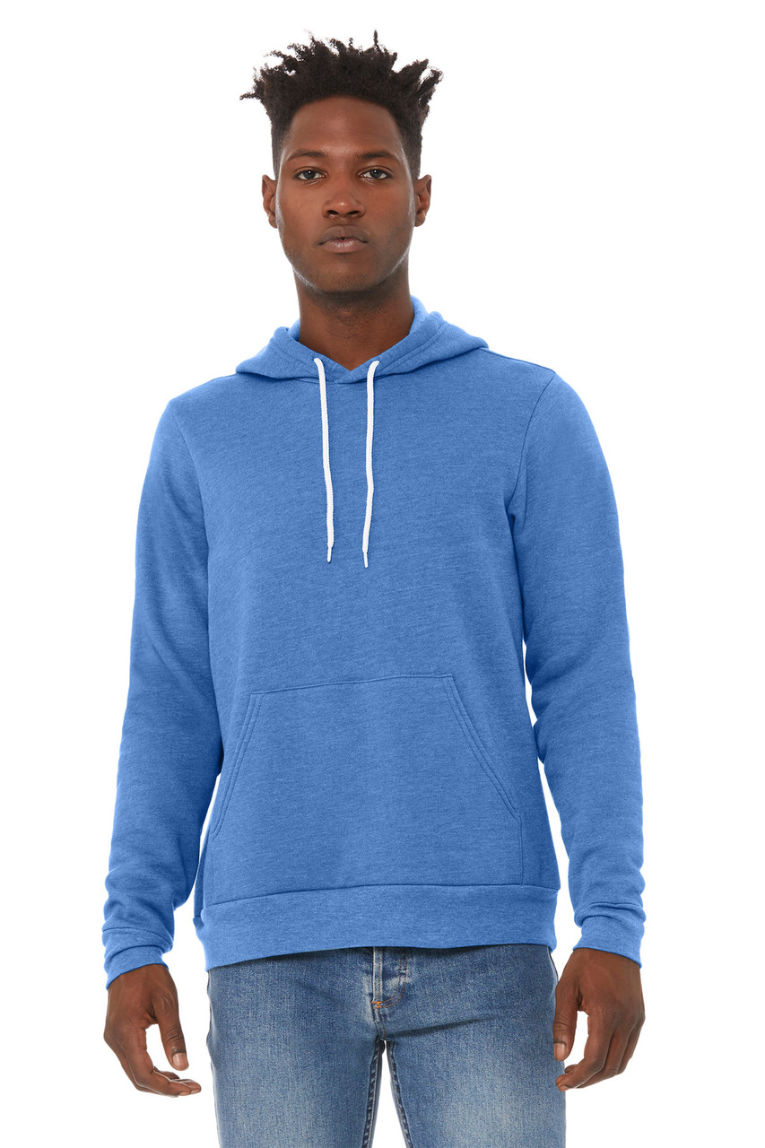 BELLA+CANVAS ® Unisex Sponge Fleece Pullover Hoodie. BC3719 Heather Columbia Blue