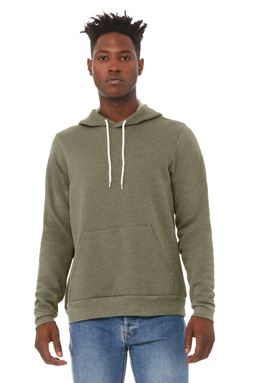 BELLA+CANVAS ® Unisex Sponge Fleece Pullover Hoodie. BC3719 Heather Olive