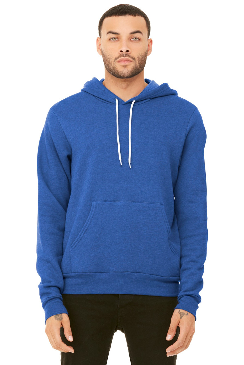 BELLA+CANVAS ® Unisex Sponge Fleece Pullover Hoodie. BC3719 Heather True Royal