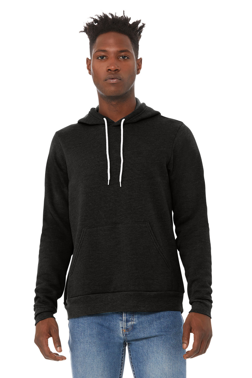 BELLA+CANVAS ® Unisex Sponge Fleece Pullover Hoodie. BC3719 Black Heather XS