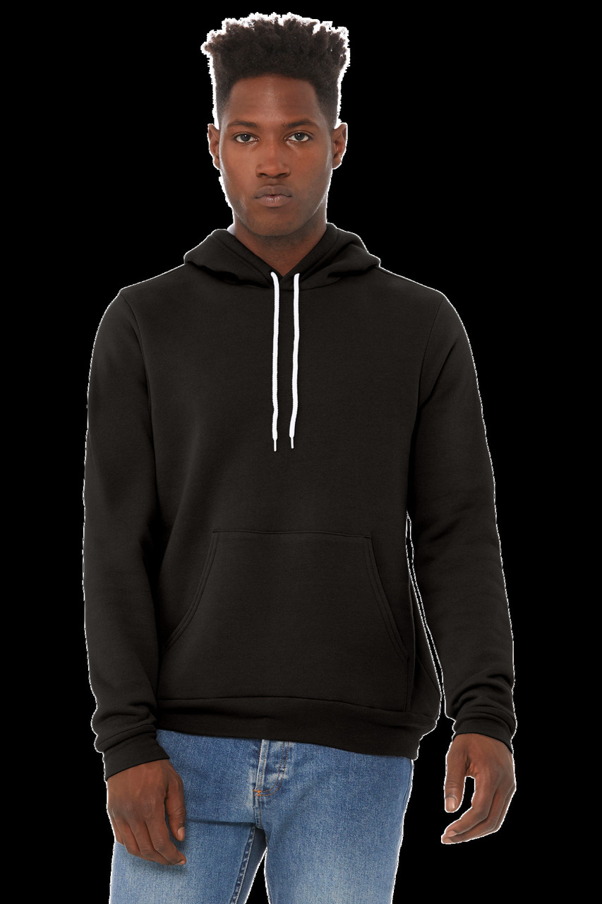 BELLA+CANVAS ® Unisex Sponge Fleece Pullover Hoodie. BC3719 DTG Black XS