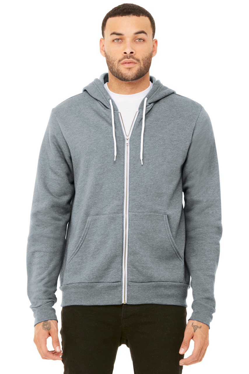 BELLA+CANVAS ® Unisex Sponge Fleece Full-Zip Hoodie. BC3739 Athletic Heather