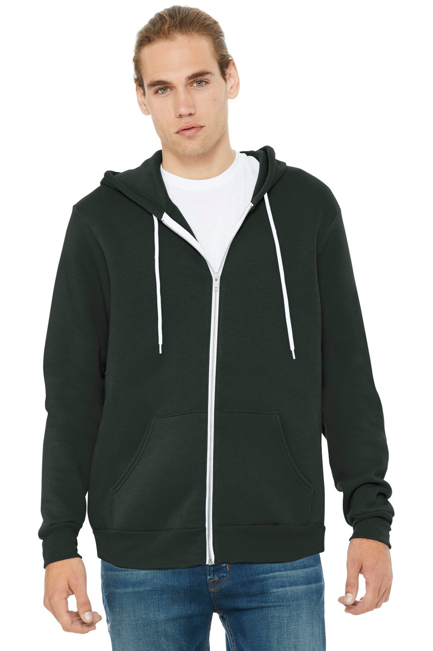 BELLA+CANVAS ® Unisex Sponge Fleece Full-Zip Hoodie. BC3739 Dark Grey