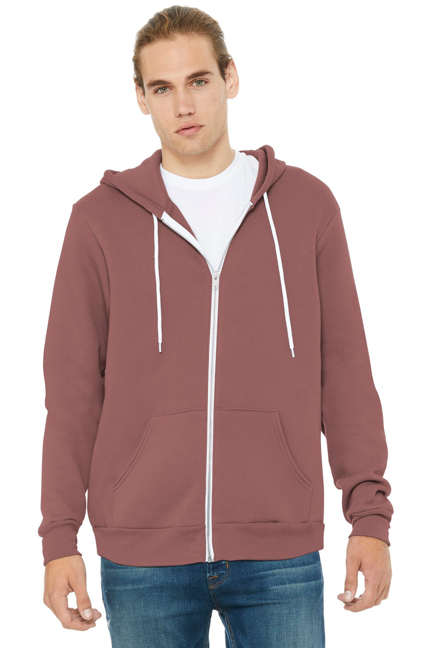BELLA+CANVAS ® Unisex Sponge Fleece Full-Zip Hoodie. BC3739 Mauve
