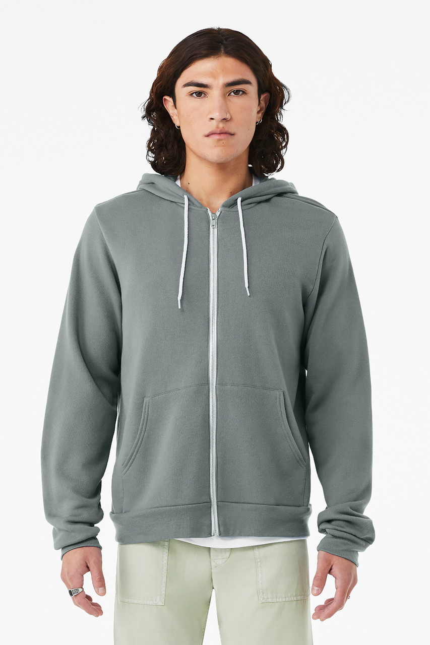 BELLA+CANVAS ® Unisex Sponge Fleece Full-Zip Hoodie. BC3739 Blue Storm